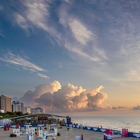 Miami Beach Showjumping, Showjumping Aesthetic, Rich Equestrian, Aesthetic Equestrian, Horse Girl Aesthetic, Aesthetic Horse, Global Champions Tour, Equestrian Aesthetic, Paris Tours