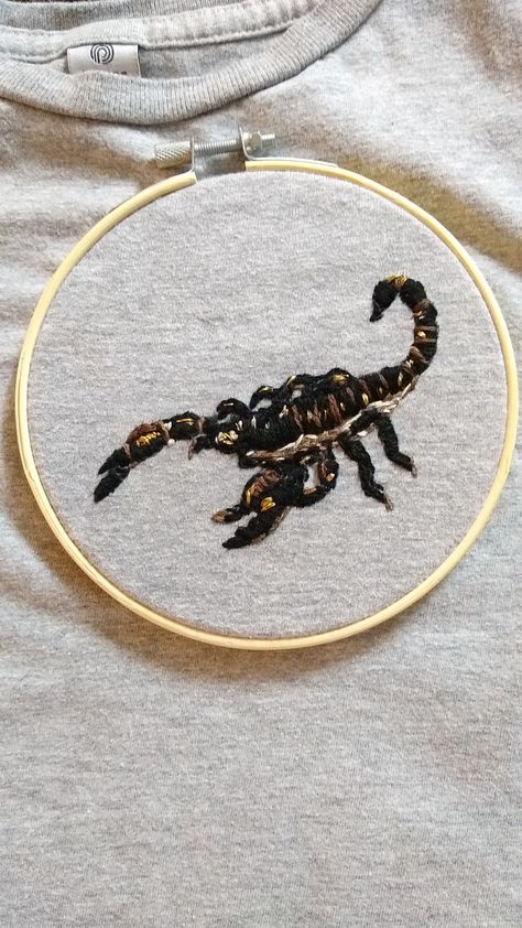 Embroidered Scorpion, Scorpion Embroidery, Scorpio Embroidery, Mermaid Embroidery, Bohemian Decor Inspiration, Mermaid Skeleton, Birthday Gifts For Boyfriend Diy, Embroidery Tshirt, Boyfriend Diy