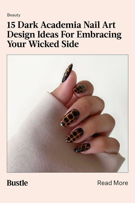 Prepare for plaid prints and dark polish colors. Alternative Fall Nails, Checkered Accent Nails, Dark Academia Nail Art, Dark Academia Nails Ideas, Fall Checkered Nails, Academia Nails, Dark Academia Nails, Plaid Nail Designs, Plaid Nail Art