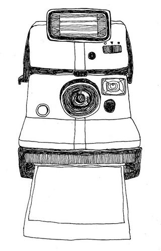 polaroid | Flickr - Photo Sharing! Old Polaroid Camera Drawing, Polaroid Doodle, Desenho Aesthetic, Polaroid Drawing, Identity Artwork, Yearbook Class, Vintage Polaroid Camera, Camera Drawing, Yearbook Themes