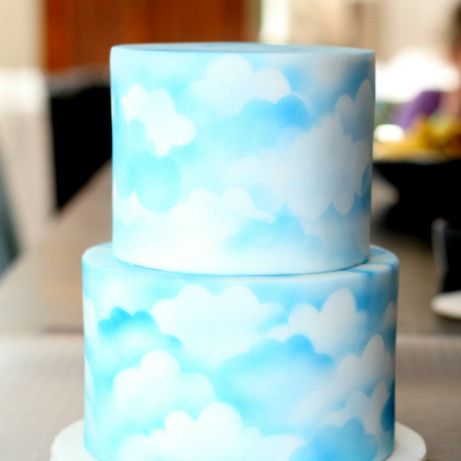 Airbrush Cake, Image Cloud, Cloud Cake, Monkey Cake, Photo Cake, Tiered Cakes, Let Them Eat Cake, Eat Cake, The Gift