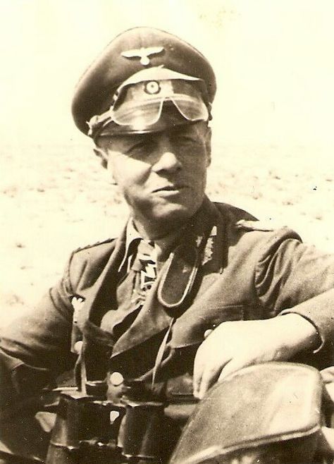 Field Marshal Erwin Rommel (also known as "the Desert Fox") the leader of the Afrika Korps Wwii Plane Art, Germany Facts, Afrika Corps, North African Campaign, Erwin Rommel, Military Photography, Desert Fox, Field Marshal, German Soldiers Ww2