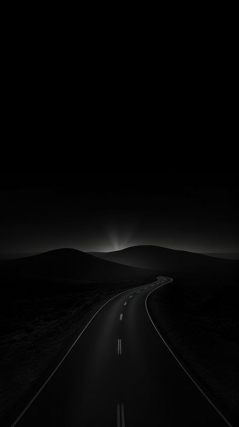 High Way Road Night, Dark Road Wallpaper, Black Minimalist Wallpaper, Ultra 8k Wallpaper For Mobile, Black Iphone Wallpapers, 8k Wallpaper For Mobile, Iphone Wallpaper Dark, Deep Wallpaper, Black Landscape