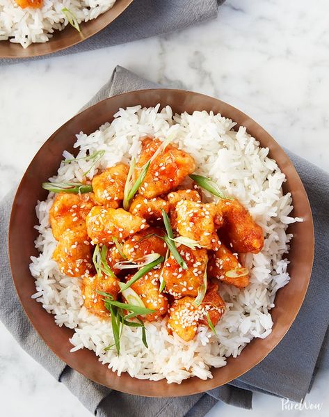 Firecracker Chicken Recipe with Rice - PureWow Nugget Recipes, Leftover Rice Recipes, Firecracker Chicken, Gluten Free Recipes For Lunch, Prep Lunch, Free Lunch, Tenth Birthday, Gluten Free Lunch, Lunch Recipe