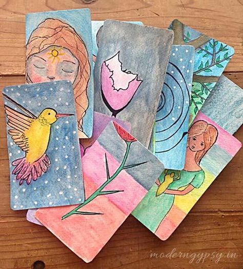 how to create your own oracle cards Oracle Cards Art, Diy Oracle Cards, Deck Modern, Oracle Art, Oracle Cards Decks, Wiccan Spell Book, Oracle Tarot, Tarot Card Decks, Creative Challenge