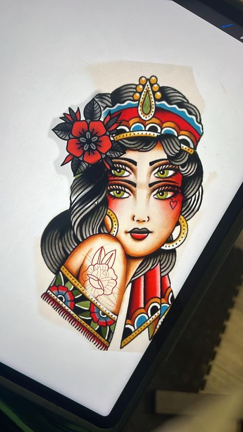 Pin Up Tattoos Traditional, Neo Traditional Tattoo Design, Drawing Women, Old Scool, Black Cat Tattoos, Tattoo Reference, Cat Tattoos, Old School Tattoo Designs, Pin Up Tattoos