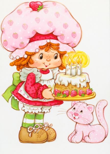 strawberry shortcake wishes your little one a berry happy birthday! Birthday Strawberry Shortcake, Vintage Toys 80s, Mousse Au Chocolat Torte, Birthday Cake Illustration, Vintage Strawberry Shortcake Dolls, Strawberry Shortcake Cartoon, Strawberry Shortcake Birthday, Strawberry Shortcake Characters, Strawberry Shortcake Party