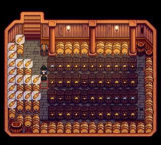 Making them juices here and aging some fine Ancient Fruit Wine.   #stardew #cellar #farmhouse #riverland #farmhouseideas Stardew Wine Cellar, Cellar Stardew Valley, Stardew Ideas, Stardew Valley Farms, Fruit Wine, Stardew Valley, Wine Cellar, Video Games, Gaming