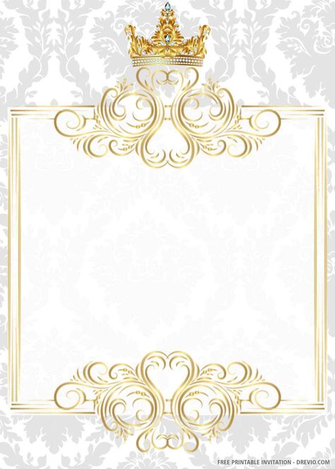 (FREE PRINTABLE) – Gold Royal Wedding Invitation Templates | Download Hundreds FREE PRINTABLE Birthday Invitation Templates Black And Gold Invitations, Free Wedding Templates, Royal Invitation, Royal Wedding Invitation, Wedding Invitation Message, Free Printable Birthday Invitations, Free Printable Invitations, Disney Invitations, Wedding Invitation Video