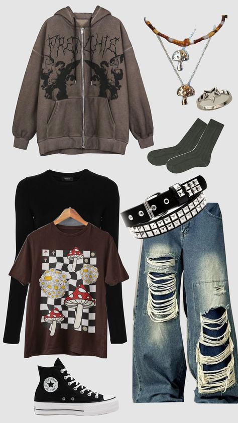 Grudge Core Aesthetic Outfits, Grunge Punk Outfits 90s, Grunge Outfits 2024, Tomboy Grunge Outfits, Lazy Grunge Outfits, Grudge Aesthetics Outfits, Soft Grunge Outfits Aesthetic, Skater Aesthetic Outfits, Grunge Outfits For School