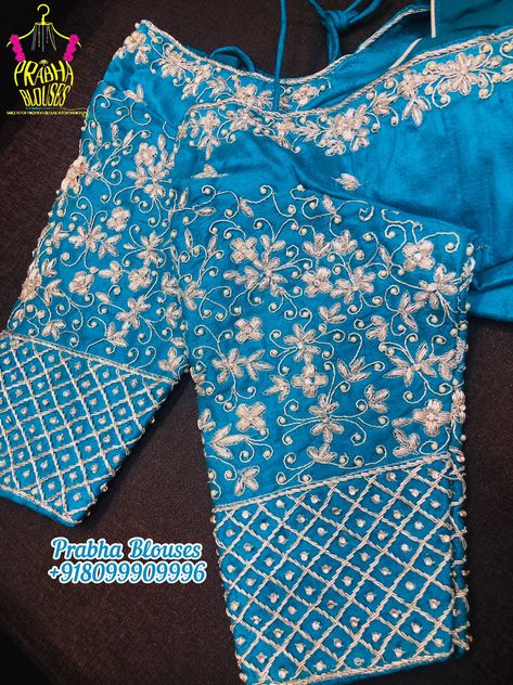 New Maggam Work Blouse Designs 2020, Silver Work Blouse Designs For Pattu Sarees, Silver Maggam Work Blouse Designs, Latest Fashion Blouse Designs, Banarasi Blouse, Magam Work Designs, Maggam Designs, Magam Work, Work Blouse Designs