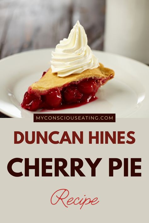 Cherry pie with a golden crust Duncan Hines Cherry Pie Recipe, Christmas Desert Recipes, Cherry Pie Recipe, Deserts Easy, Pie Filling Recipes, Cherry Filling, Duncan Hines, Homemade Pie Crusts, Flaky Crust