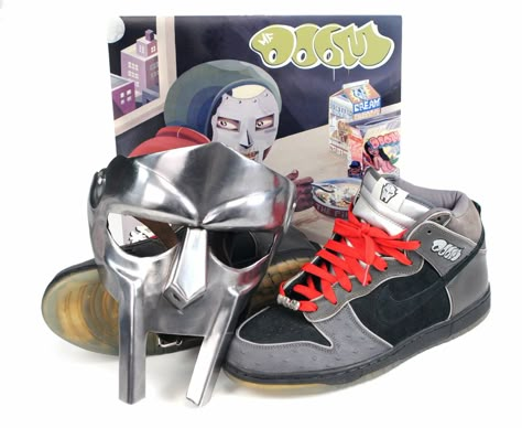 Mf Doom Dunks, Mf Doom Costume, Mf Doom Shoes, Mf Doom Pfp, Mr Doom, Illest Villain, Mf Doom Mask, Dr Doom, Vintage Poster Design