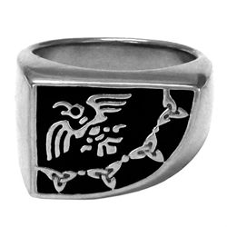 Large Silver Vikings Raven Banner Ring Silver Necklace Designs, Pentagram Necklace, Witch Necklace, Mystical Jewelry, Swords Medieval, Viking Ring, Pagan Jewelry, Silver Signet Ring, Viking Jewelry