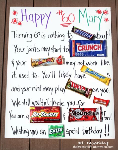 Birthday Card With Candy, Candy Bar Cards, Candy Birthday Cards, Candy Posters, Candy Bar Poster, Watercolor Photography, 60th Birthday Poster, Moms 60th, Homemade Birthday Gifts