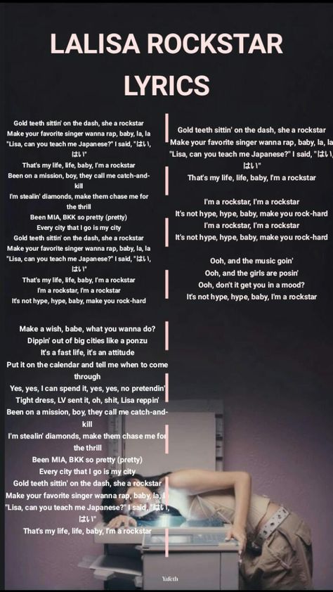 LALISA ROCKSTAR LYRICS Rockstar Lyrics, Star Lyrics, Blink Book, Gold Teeth, Rock Star, Call Me, Rap, Quick Saves