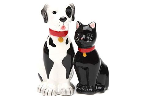 AmazonSmile: Dog and Cat Good Friends Magnetic Ceremic Salt and Pepper Shakers: Salt And Pepper Shaker Set: Kitchen & Dining Salt N Pepper, Salt And Pepper Set, Dog And Cat, Dollhouse Accessories, Cat Sitting, Good Friends, Salt And Pepper Shaker, Salt And Pepper Shakers, Salt Pepper Shakers