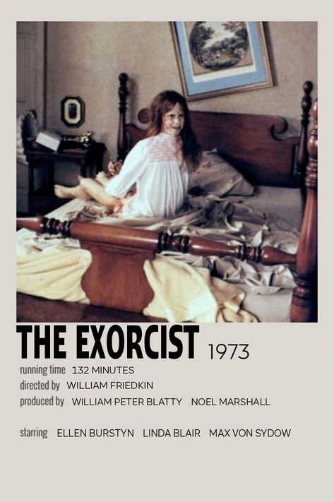 Exorcist Movie, Movie Character Posters, Horror Movies List, Horror Movies Scariest, Halloween Film, Scary Movie Characters, Iconic Movie Posters, Movie Card, Film Posters Minimalist