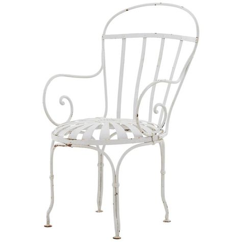 Powder Coated White Metal Patio Chair White Metal Chairs, Garden Chairs Design, Metal Patio Chairs, Metal Garden Furniture, Metal Bistro Chairs, Garden Chairs Metal, Long Lunch, Vintage Patio, Garden Chair