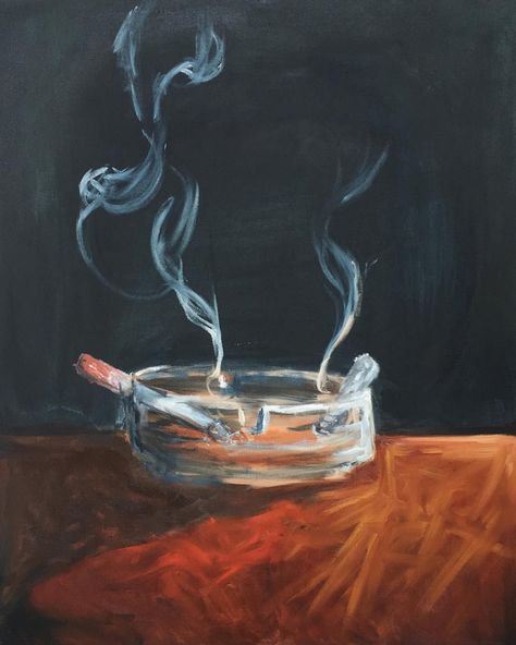 New painting. Cigarettes in an ashtray #art #artstudent #painting #oilpainting #uni #cccu #smoking #cigarette #ashtray Kunst Tattoos, New Painting, Arte Inspo, Ap Art, A Level Art, Art Inspiration Painting, Ethereal Art, Art Portfolio, Surreal Art