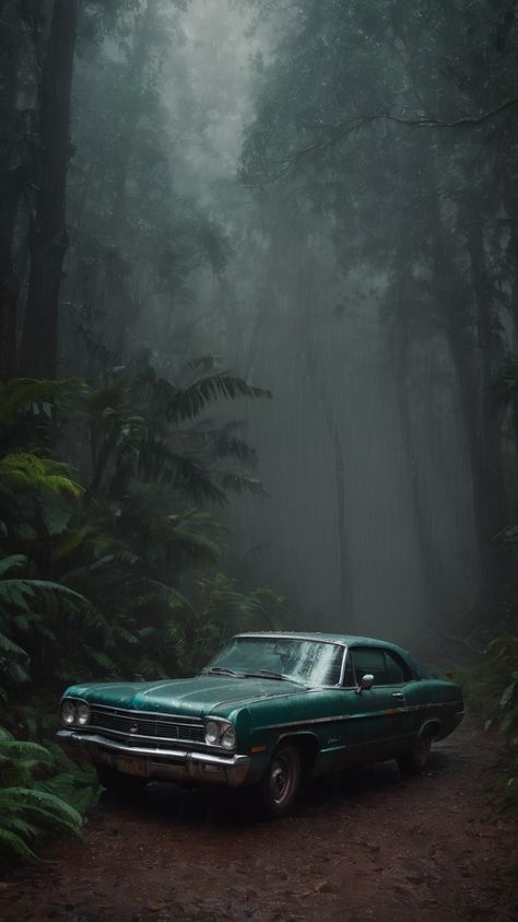 Creepy Atmosphere, Old Car, Dark Forest, Old Cars, Car Ins, Iphone Wallpaper, Forest, Wallpapers, Film