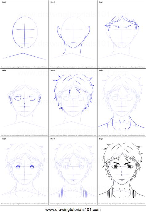 How to Draw Koushi Sugawara from Haikyuu!! printable step by step drawing sheet : DrawingTutorials101.com Haikyuu Printable, Animation Drawing Tutorial, Anime Drawings For Beginners, Animation Drawing Sketches, Anime Face Drawing, How To Draw Anime, Anime Drawing Sketches, Drawing Tutorial Face, Drawing Sheet