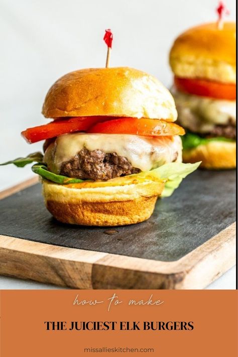 Learn how to make the juiciest elk burgers so you can use up the ground elk meat you have. Really simple tips and tricks will make these the best burgers ever. Elk Burgers, Best Burgers Ever, Bbq Quotes, Elk Meat, Burgers On The Grill, Elk Recipes, The Best Burgers, Best Burgers, Wild Game