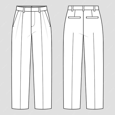 Mens Pants Technical Drawing, Fashion Figure Templates, Pants Drawing, Men's Uniforms, Fashion Design Sketch, Cad File, Classic Pants, Fashion Figures, Sketches Easy