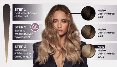 Smoky Brunette Hair Formula, L’oréal Professionnel, Smoky Beige Hair, Smoky Hair Color, 7a Hair Color, Inoa Loreal, Smokey Hair, Dark To Light Hair, Style My Hair