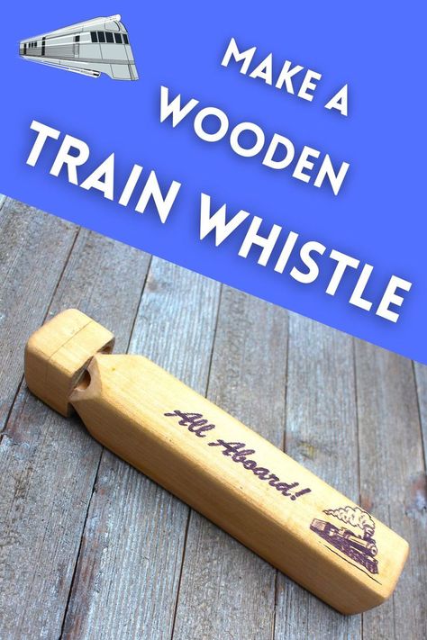 Diy Wooden Toys Plans, Wooden Train Whistle, Kids Woodworking Projects, Wooden Toys Diy, Wood Train, Train Whistle, Making Wooden Toys, Wooden Toys Plans, Woodworking Projects For Kids