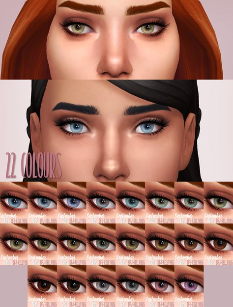 SEPTEMBER EYES V2 For everybody / All ages 22 Colours Defaults, non defaults and contacts in the Face Paint section Re... Sims 4 Cc Asian, Emo Eyeshadow, Ts4 Eyes, Asian Eyeshadow, Alpha Sims, Sims 4 Curly Hair, Cc Eyes, Cc Skin, Sims 4 Cc Eyes