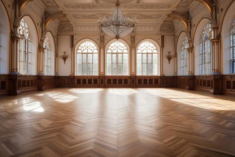 Castle ballroom floor wood flooring. AI generated Image by rawpixel. | free image by rawpixel.com / Tanat Chittirungsan Ballroom Interior, Castle Ballroom, Royal Ballroom, Ballroom Floor, Ballroom Design, Modern Ballroom, Empty Background, Fantasy Architecture, Architectural Columns