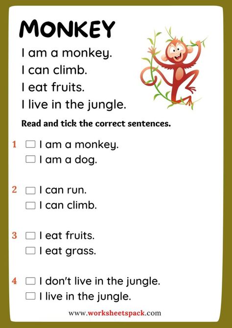 Wild animals reading comprehension PDF - worksheetspack S A T P I N Activities, Comprehension For Grade 3, Learn To Read English, Animals Worksheet, Ingles Kids, Animals Reading, First Grade Reading Comprehension, Basic Sight Words, Kids Worksheet