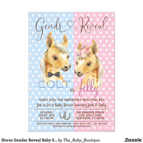 Horse Gender Reveal, Country Gender Reveal, Horse Invitations, Esthetics Room, Gender Reveal Themes, Gender Reveal Party Invitations, Gender Reveal Ideas, Invitations Ideas, Horses Theme