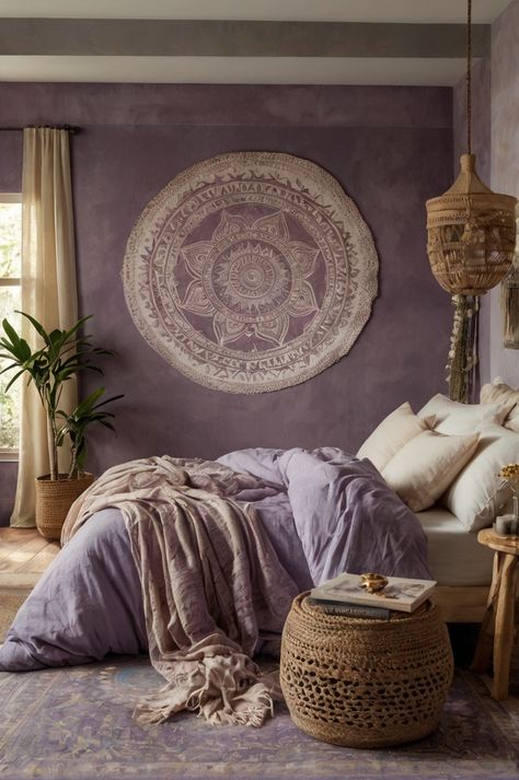 20 inspiring boho bedroom decor ideas to transform your space with earthy tones, eclectic patterns, and cozy textures. Boho Bedroom Makeover, Boho Bedroom Decor Ideas, Modern Boho Bedroom, Purple Bedroom, Bohemian Bedroom Decor, Boho Bedroom Decor, Bedroom Decor Ideas, Bohemian Bedroom, Bedroom Boho