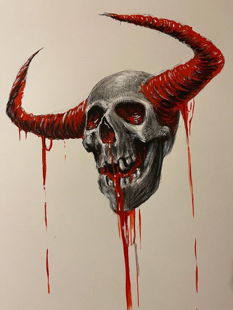 Black ink and red gouache on 300g paper. Size A3 Cthulhu Art, Nostalgic Pictures, Skull Art Drawing, The Devils, Dark Artwork, Illustration Pen And Ink, Tattoo Art Drawings, Ink Artwork, Scary Art