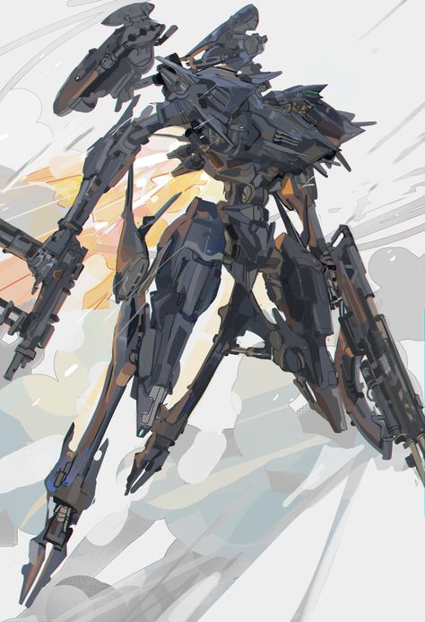 Mecha Art Illustrations, Mecha Suit, Big Robots, Sci Fi Environment, Dark Souls Art, Armored Core, Arte Robot, Mecha Anime, Custom Gundam