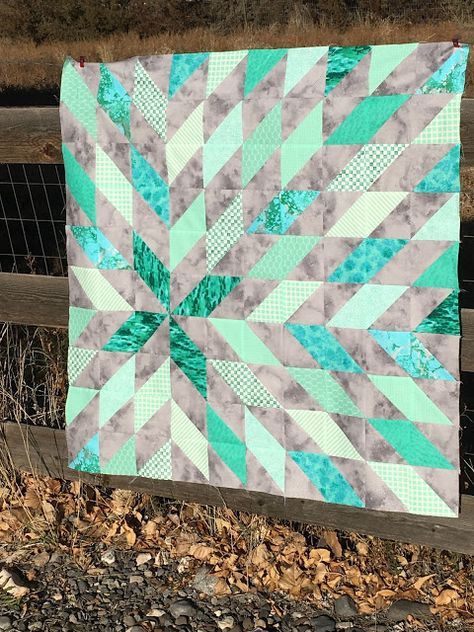 Half Square Triangle Quilts, Quilt Care, Cute Quilts, Green Quilt, Triangle Quilt, Memory Quilt, Star Quilts, We Are The World, Scrappy Quilts