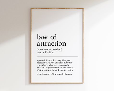 Definition Prints, Law Of Attraction, Printed Items, Meant To Be, Digital Prints, United States, Ships, Wall