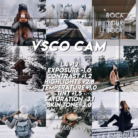 Vsco Filter Winter, Winter Vsco, Vsco Lightroom Presets, Vsco Themes, Best Vsco Filters, Vsco Tutorial, Winter Presets, Phone Photo Editing, Photo Editing Vsco