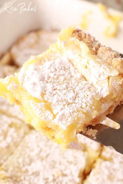 These Ooey Gooey Bars are so simple to make, always a crowd favorite, and melt-in-your-mouth delicious! With cake mix, butter, cream cheese, and powdered sugar in the ingredients, you cannot go wrong. #creamcheese #quickdessert #foracrowd Ooey Gooey Lemon Bars, Lemon Gooey Butter Bars, Cake Mix And Cream Cheese Recipes, Cake Mix Cream Cheese Bars, Gooey Recipes, Ooey Gooey Butter Bars, Gooey Butter Bars, Cream Cheese Bars Recipe, Butter Cake Bars