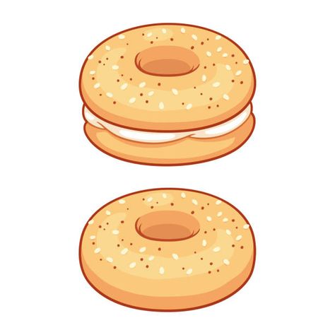 5,594 Bagel Illustrations, Royalty-Free Vector Graphics & Clip Art - iStock Bagel Drawing, Traditional American Breakfast, Cheese Vector, Bagel With Cream Cheese, Sesame Bagel, Cheese Bagels, Bagel Cream Cheese, American Breakfast, Food Cartoon