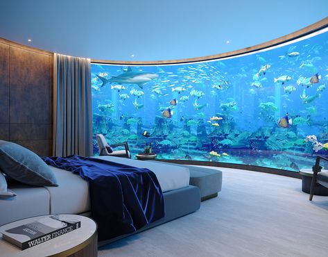 Aquarium hotel Aquarium Wall, Amazing Aquariums, Luxury Bedroom Decor, تصميم داخلي فاخر, Home Aquarium, Hiasan Bilik, Luxury Homes Dream Houses, Dream House Interior, घर की सजावट