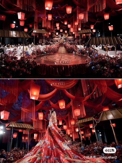 Chinese Theme Wedding, Shanghai Wedding, Asian Wedding Themes, Chinese Wedding Decoration, Sangjit Decoration, Chinese Theme Parties, Chinese Banquet, Asian Wedding Decor, Wedding Chinese