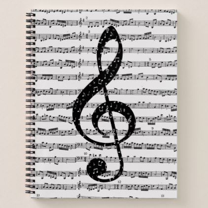 Sheet music notebook - black and white gifts unique special b&w style Music Notebook Cover Ideas, School Visionboard, Music Notebook, Teacher Notebook, Western Music, Music Teacher Gifts, Black Gifts, Diy Gift Wrapping, Music Aesthetic