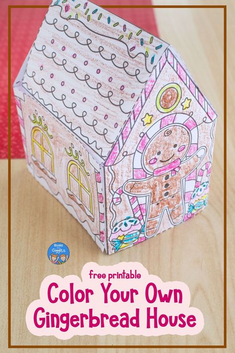 Free printable gingerbread house templates that kids can color! Use these as a writing craft, as a class party craft, or send home for the holidays. Printable Gingerbread House Template, Christmas Printables For Kids, Printable Gingerbread House, Cute Gingerbread House, Christmas Bingo Printable, Gingerbread House Ornament, Ginger Bread House Diy, Gingerbread Man Activities, Gingerbread House Template