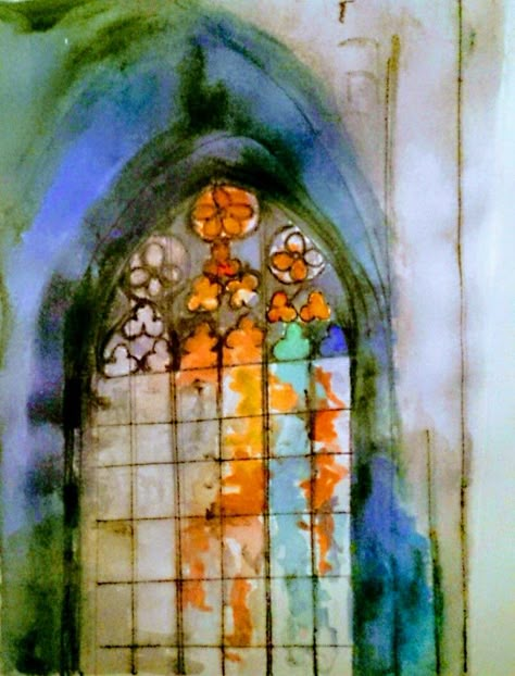 Watercolor Doors, Scripture Painting, Watercolor And Pastel, Advanced Higher Art, Gcse Art Sketchbook, Judaica Art, Glass Window Art, Watercolor Architecture, Garden Watercolor