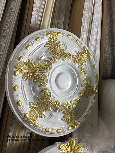 PU ceiling medallion Light Medallion Ceiling, Brass Ceiling Medallions, Ceiling Medallions Diy, Ceiling Ornaments, Plaster Medallion Ceiling, Art Deco Ceiling Medallion, Gold Leaf Ceiling Medallion, Wall Medallion, Down Ceiling Design