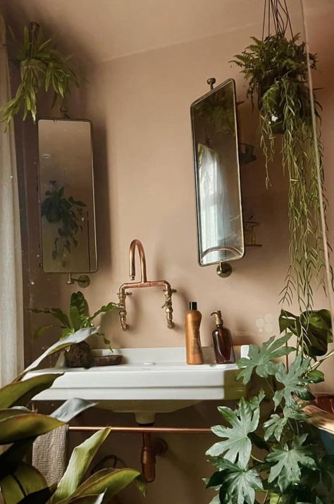 Plaster Colour Bathroom, Pink Earth Tone Bathroom, Setting Plaster Bathroom Ideas, Plaster Coloured Paint, Bathroom Farrow And Ball, Plaster Pink Bathroom, Farrow And Ball Setting Plaster Bathroom, Earthy Bathroom Colors, Setting Plaster Colour Palette