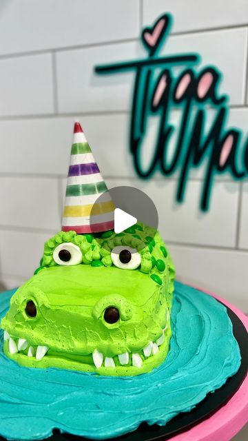 Tegan Maccormack on Instagram: "• CROC CAKE HACK! • 🐊 
// NGL. Turning a woolies mud into a cute birthday cake is becoming one of my fav things! 
@woolworths_au 

#okiedokie #tiggamac #cakedecorating #cakehack #caketutorial #cakevideo #cakedecorator #crocodilecake #cakehacks #cakevideos #birthdaycake" Woolies Cake Hack, Croc Cake, Mud Cake Hack, Crocodile Cake, Cute Birthday Cake, Cake Hacks, Mud Cake, Animal Cakes, Animal Cake